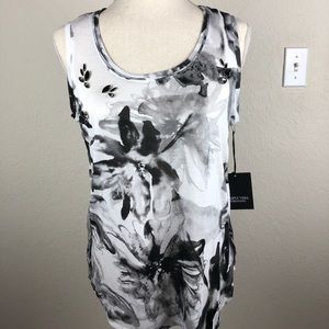 Simply Vera Vera Wang Black & White Floral Tank